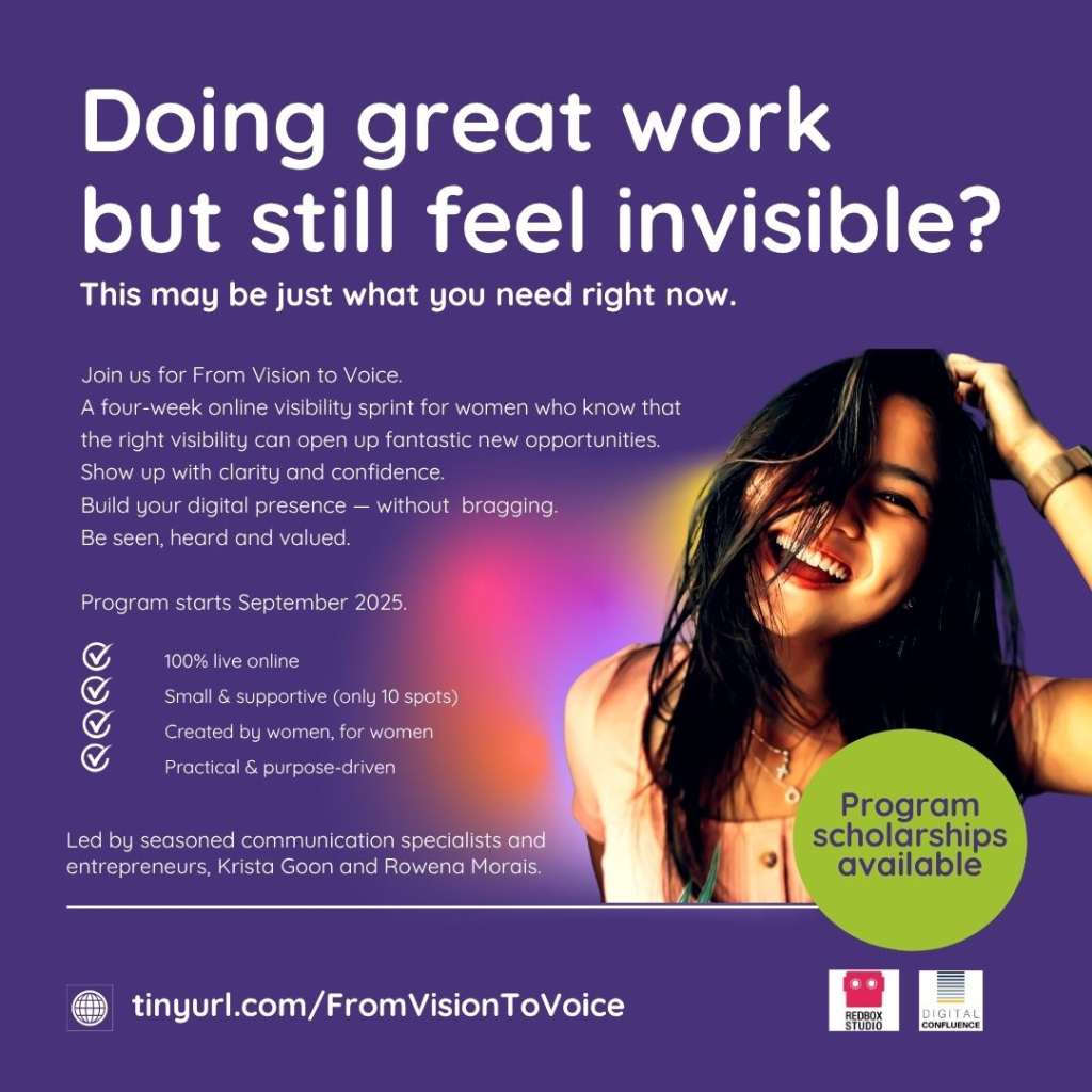 a virtual coaching program by krista goon and rowena morais for women who do great work and yet feel invisible 